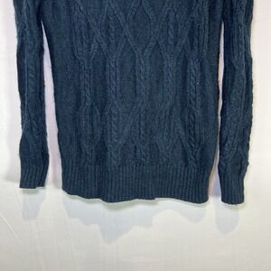 Banana Republic‎ Emerald Green Cable Knit Sweater Hunter Round Neck Size XS